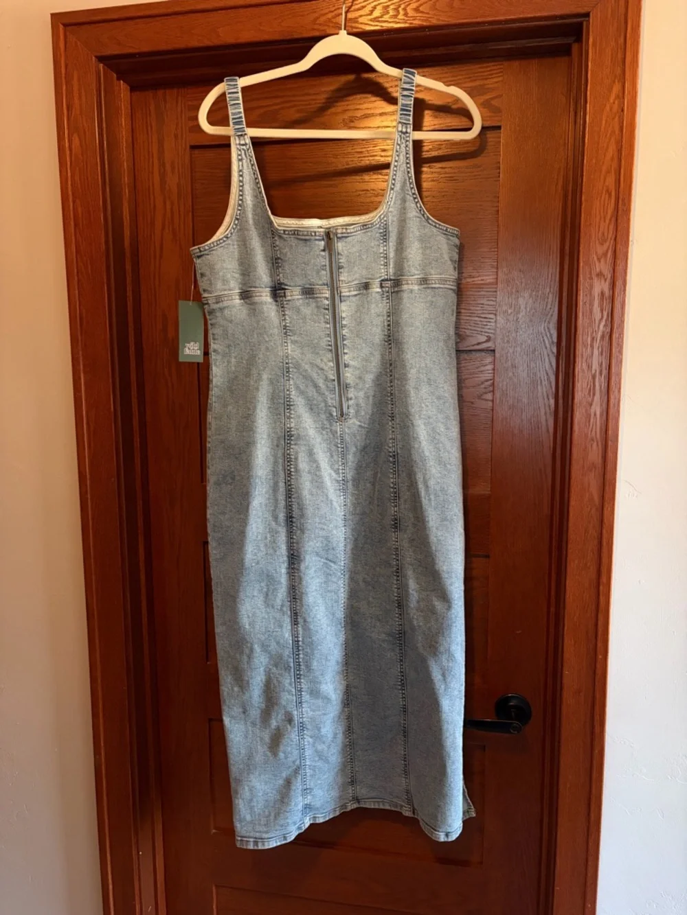 wild fable Light Blue Denim Tank Midi Dress - Picture 2 of 5